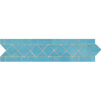 Mosaic House Moroccan tile Dfira DRH 13 Light Turquoise  solid zellige, mosaic, zellij, border, glaze, simple, traditonal 